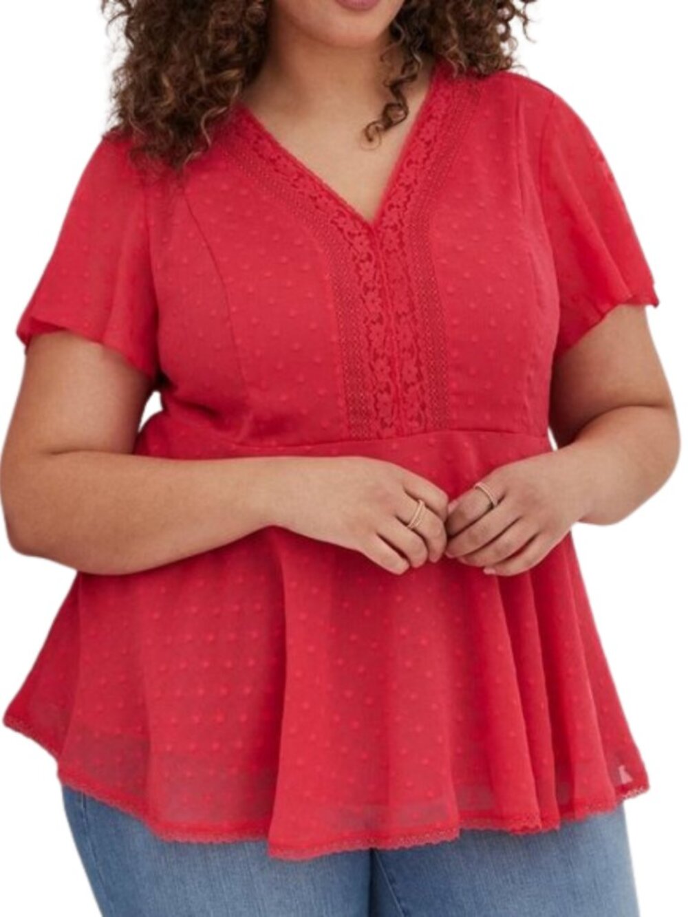 Torrid Hot Pink V Neck Blouse Size 4X